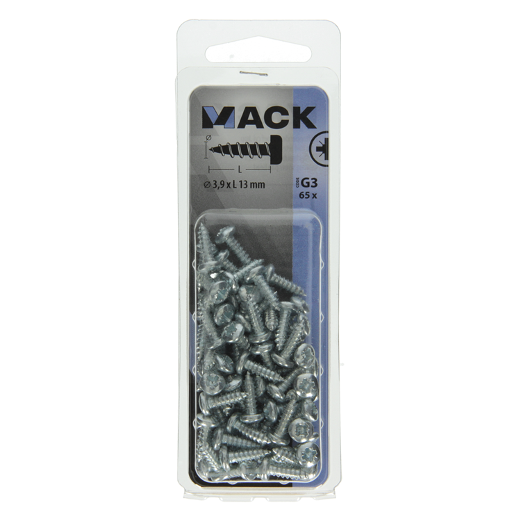 Afbeelding laden in galerijviewer, Mack 1018062 - zelftappende schroef cylkop verz. 65 st 3,9 x 13 mm | 10 stuks
