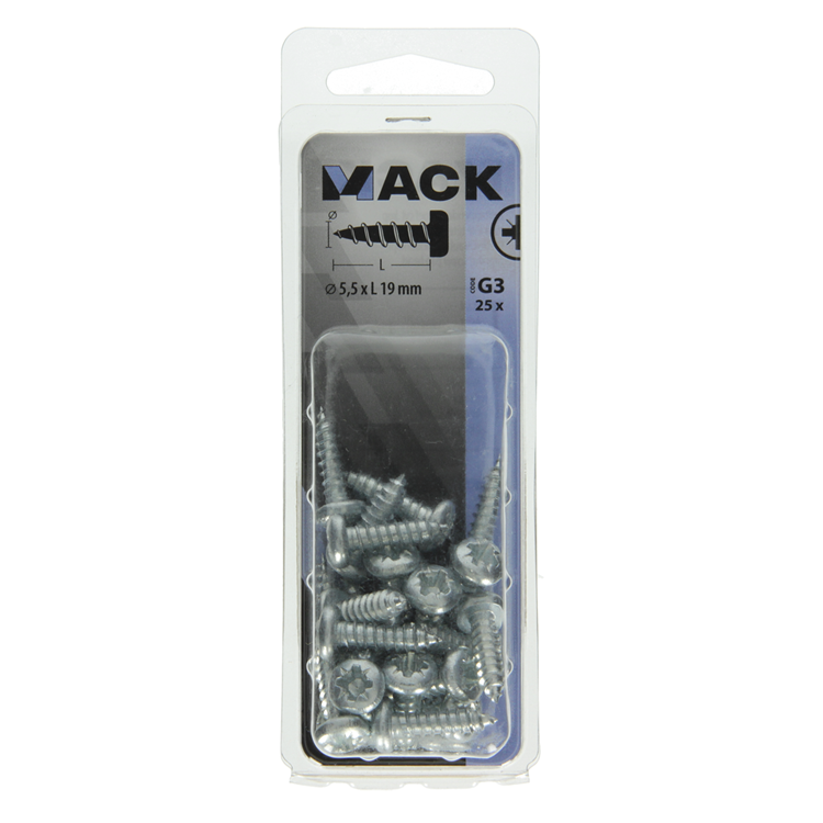 Afbeelding laden in galerijviewer, Mack 1018077 - zelftappende schroef cylkop verz. 25 st 5,5 x 19 mm | 5 stuks

