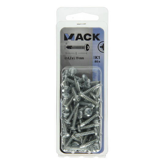 Mack 1018084 - zelfborende schroef cylkop verz. 80st 4,2 x 19 mm | 5 stuks