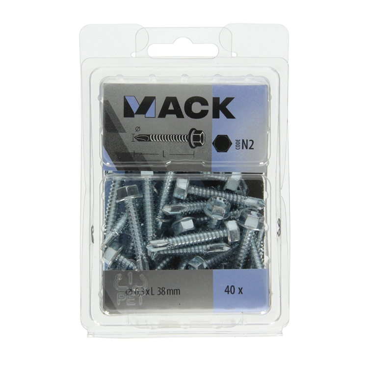 Afbeelding laden in galerijviewer, Mack 1018089 - zelfborende schroef zesk.kop verz. 40st 6,3 x 38 mm | 5 stuks
