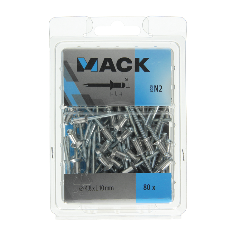 Afbeelding laden in galerijviewer, Mack 1020317 - 80 blindnieten alu 4,8x10mm | 5 stuks
