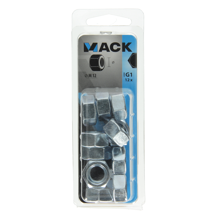 Cargue la imagen en el visor de la galería, Mack 1018113 - zeskant moer staal verzinkt 12 st m 12 | 5 stuks
