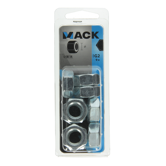 Mack 1018114 - zeskant moer staal verzinkt 9 st m 14 | 5 stuks