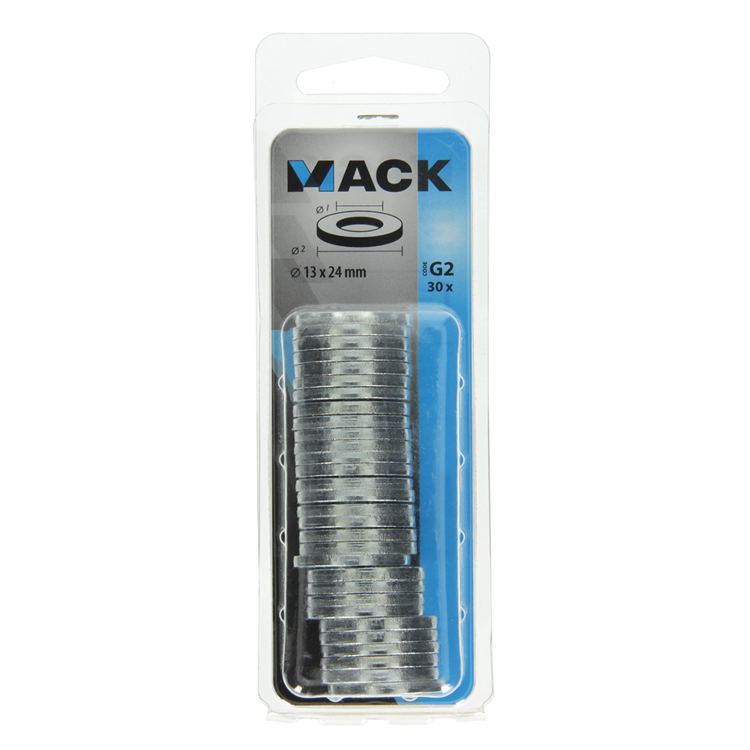 Cargue la imagen en el visor de la galería, Mack 1018120 - sluitring staal verzinkt 30 st 13 x 24 mm | 5 stuks
