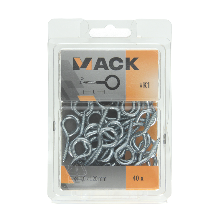 Afbeelding laden in galerijviewer, Mack 1018136 - schroefoog staal verzinkt 40st 4,0 x 20 mm | 5 stuks
