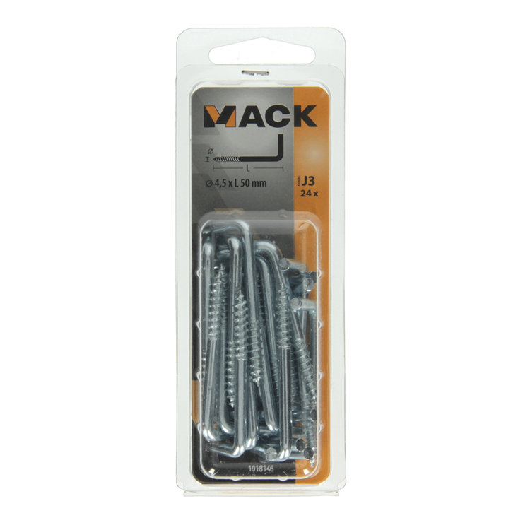 Afbeelding laden in galerijviewer, Mack 1018146 - schroefduim staal verzinkt 24 st 4,5 x 50 mm | 5 stuks
