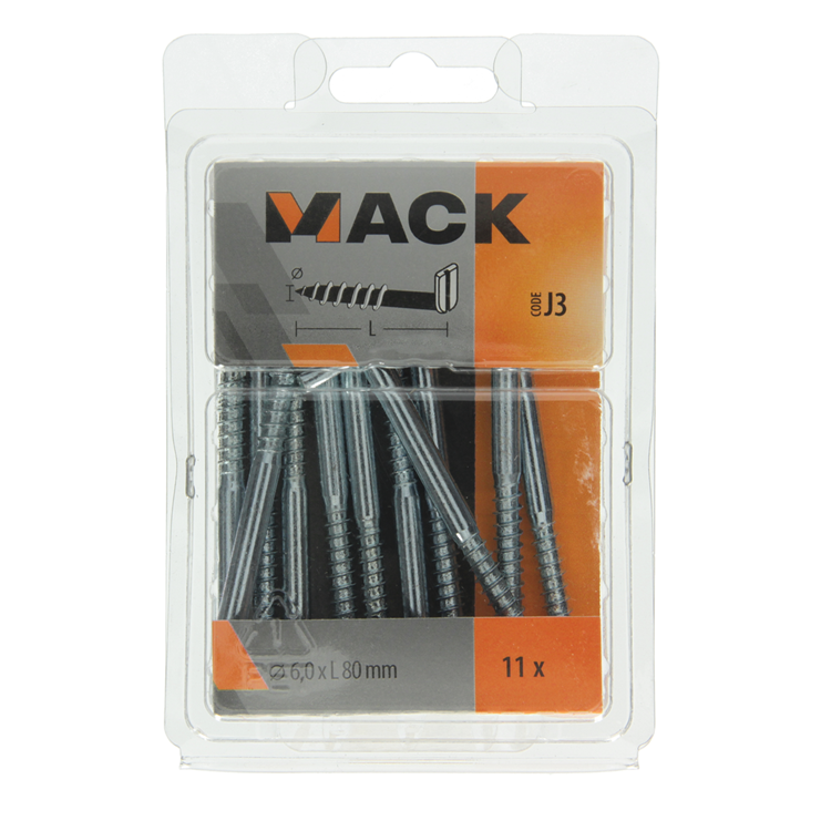 Afbeelding laden in galerijviewer, Mack 1018152 - schroefduim met gleuf verzinkt11 st 6,0 x 80 mm | 5 stuks
