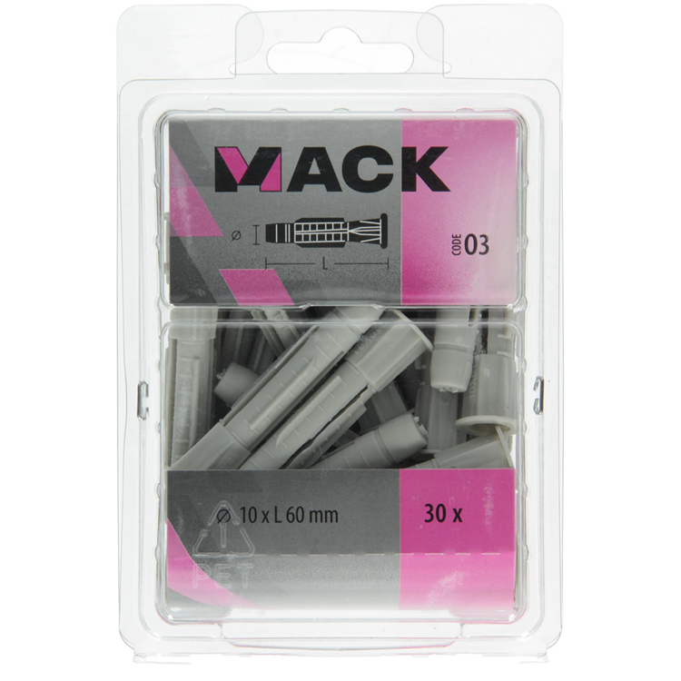Afbeelding laden in galerijviewer, Mack 1018160 - universeelplug + kraag polyethyl30 st 10 x 60 mm | 5 stuks
