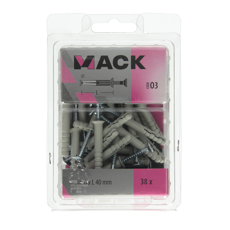 Laden Sie das Bild in Galerie -Viewer, Mack 1018164 - nylon nagelplug polyamide 38 st 6 x 40 mm | 3 stuks
