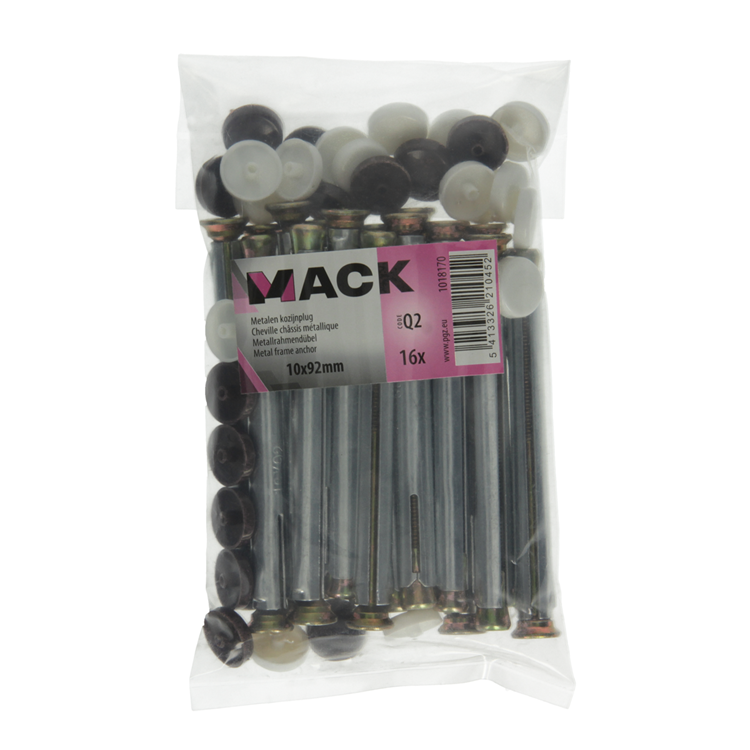 Afbeelding laden in galerijviewer, Mack 1018170 - metalen kozijnplug staal verzinkt 16 st 10 x 90 mm | 5 stuks
