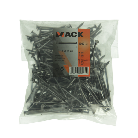 Mack 1020039 - nagel platte kop 1000 gr 3,0 x 65 mm | 10 stuks
