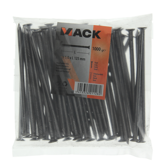 Mack 1020043 - nagel platte kop 1000 gr 5,0 x 125 mm | 10 stuks