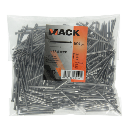 Mack 1020054 - nagel ronde kop 1000 gr 2,7 x 50 mm | 10 stuks