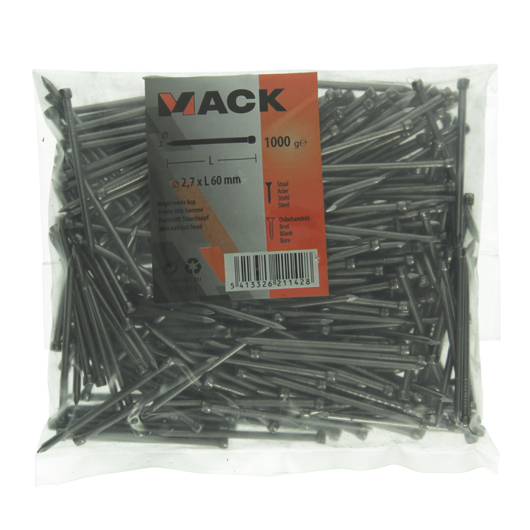 Afbeelding laden in galerijviewer, Mack 1020055 - nagel ronde kop 1000 gr 2,7 x 60 mm | 10 stuks
