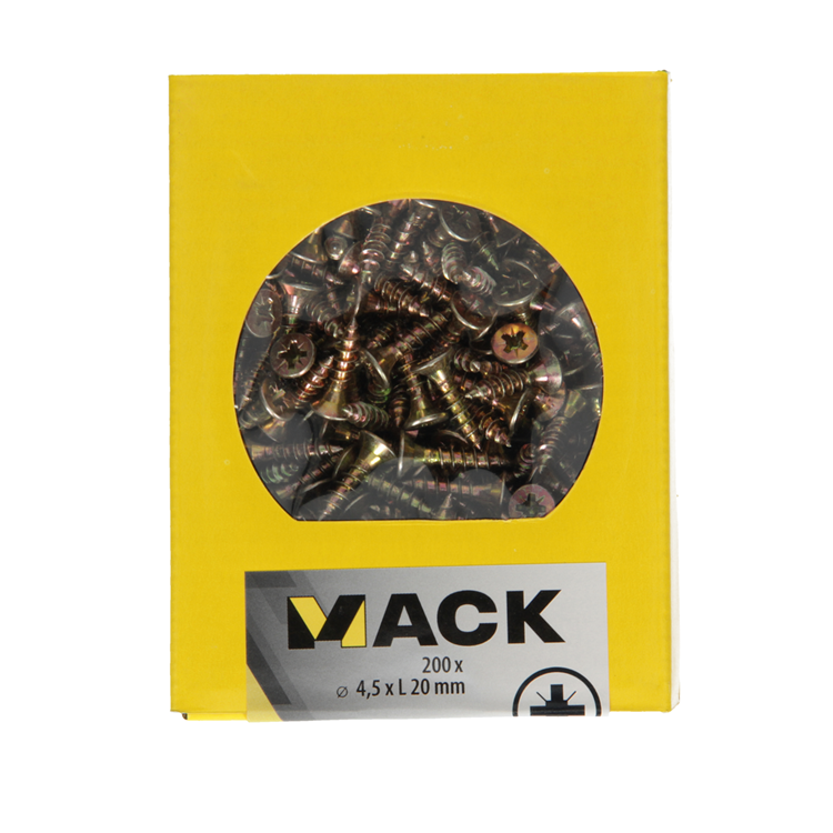 Laden Sie das Bild in Galerie -Viewer, Mack 1020100 - spaanplaatschroef vz kop geel vz 200 st 4,5 x 20 mm | 5 stuks
