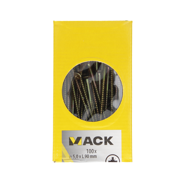Chargez l'image dans la visionneuse de la galerie, Mack 1020119 - spaanplaatschroef vz kop geel vz 100 st 5,0 x 90 mm | 2 stuks
