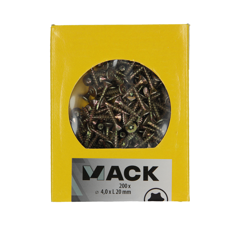 Afbeelding laden in galerijviewer, Mack 1020135 - spaanplaatschroef vz kp-zelfb.gvz 200st 4,0 x 20 mm | 5 stuks
