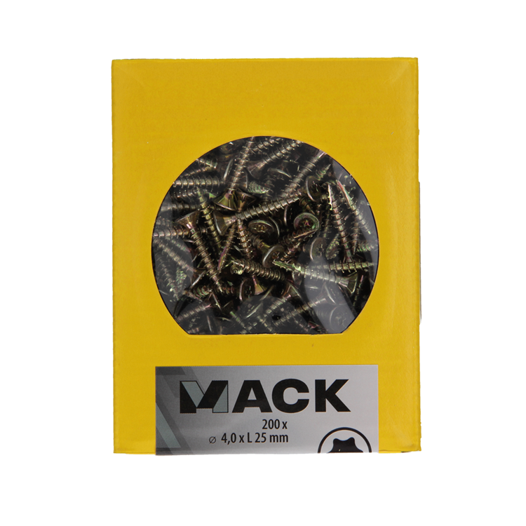 Afbeelding laden in galerijviewer, Mack 1020136 - spaanplaatschroef vz kp-zelfb.gvz 200st 4,0 x 25 mm | 5 stuks
