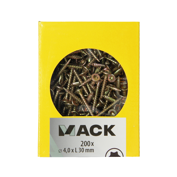 Afbeelding laden in galerijviewer, Mack 1020137 - spaanplaatschroef vz kp-zelfb.gvz 200st 4,0 x 30 mm | 5 stuks
