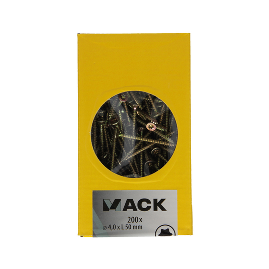 Mack 1020141 - spaanplaatschroef vz kp-zelfb.gvz 200st 4,0 x 50 mm | 3 stuks