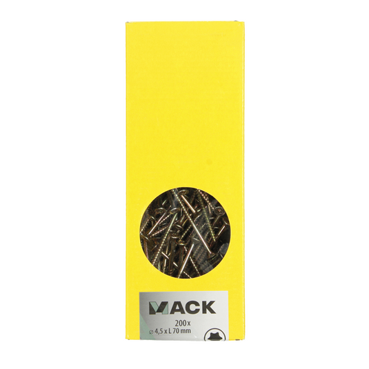 Mack 1020149 - spaanplaatschroef vz kp-zelfb.gvz 200st 4,5 x 70 mm | 2 stuks