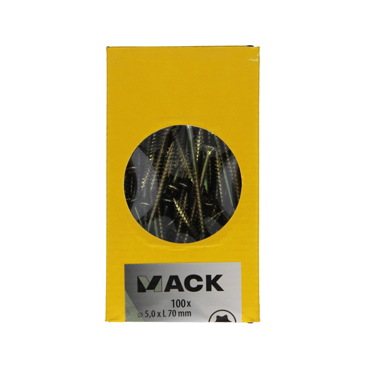 Afbeelding laden in galerijviewer, Mack 1020154 - spaanplaatschroef vz kp-zelfb.gvz 100st 5,0 x 70 mm | 3 stuks
