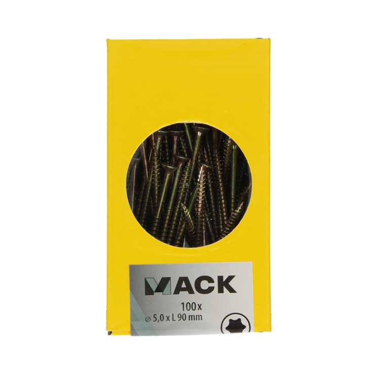Afbeelding laden in galerijviewer, Mack 1020156 - spaanplaatschroef vz kp-zelfb.gvz 100st 5,0 x 90 mm | 2 stuks
