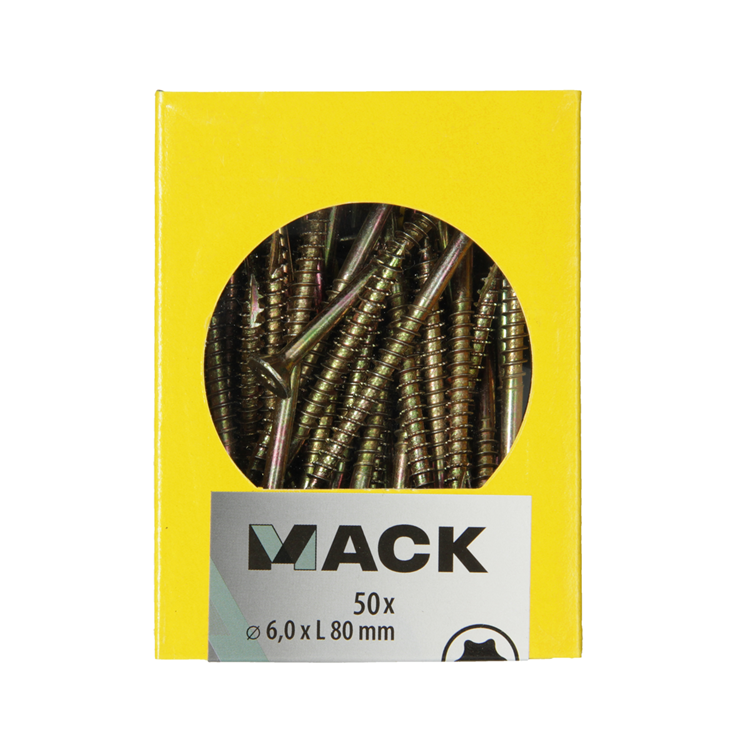 Afbeelding laden in galerijviewer, Mack 1020158 - spaanplaatschroef vz kp-zelfb.gvz 50 st 6,0 x 80 mm | 5 stuks
