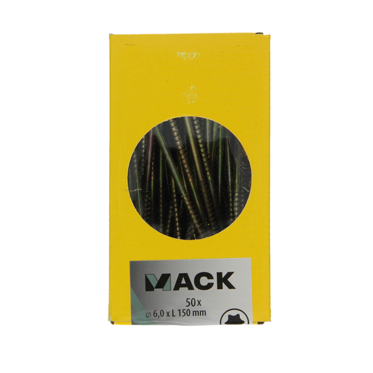 Afbeelding laden in galerijviewer, Mack 1020161 - spaanplaatschroef vz kp-zelfb.gvz 50 st 6,0 x 150 mm | 2 stuks
