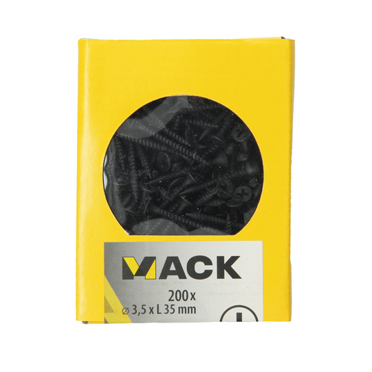 Mack 1020163 - gipsplaatschroef zwart gefosfat. 200 st 3,5 x 35 mm | 5 stuks
