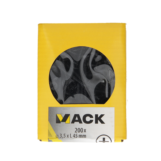 Mack 1020164 - gipsplaatschroef zwart gefosfat. 200 st 3,5 x 45 mm | 5 stuks