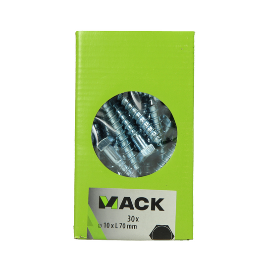 Mack 1020181 - houtdraadbout verzinkt 30 st 10 x 70 mm | 3 stuks
