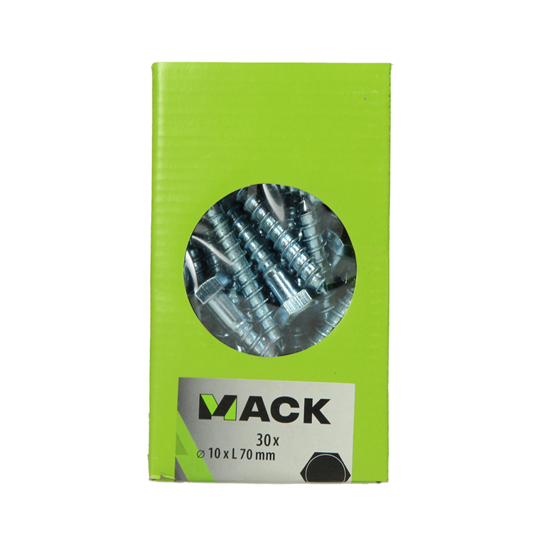 Laden Sie das Bild in Galerie -Viewer, Mack 1020181 - houtdraadbout verzinkt 30 st 10 x 70 mm | 3 stuks
