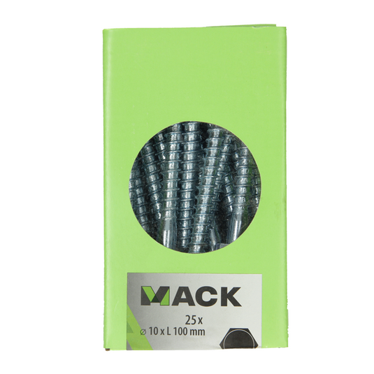 Mack 1020182 - houtdraadbout verzinkt 25 st 10 x 100 mm | 3 stuks