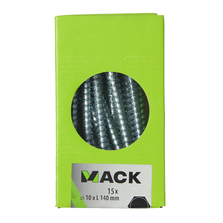 Afbeelding laden in galerijviewer, Mack 1020184 - houtdraadbout verzinkt 15 st 10 x 140 mm | 3 stuks
