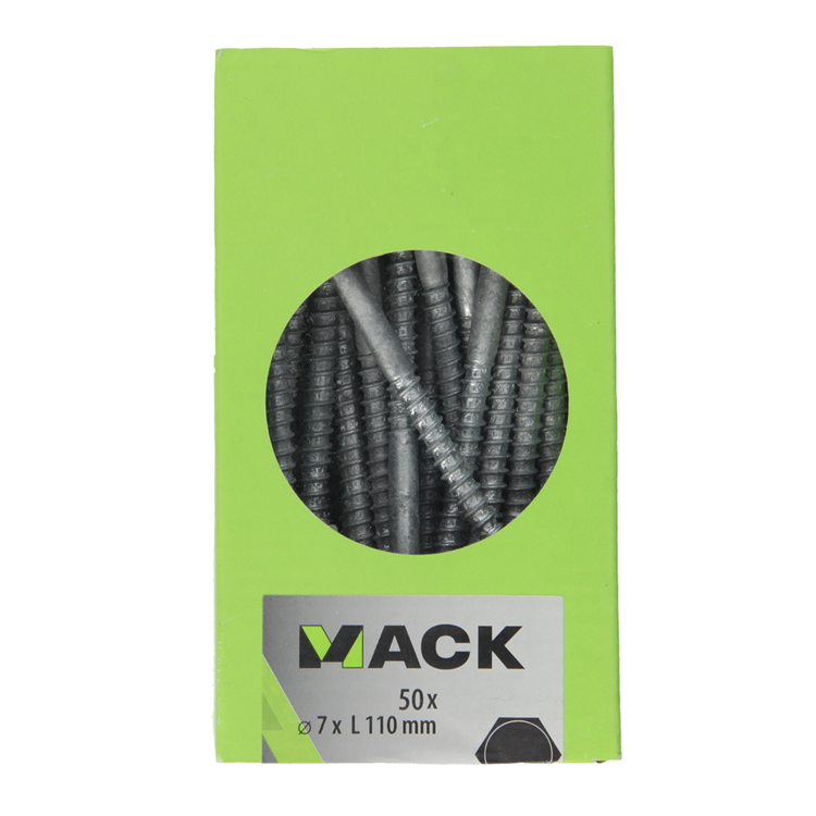 Afbeelding laden in galerijviewer, Mack 1020186 - houtdraadbout vuurverzinkt 50 st 7 x 110 mm | 2 stuks

