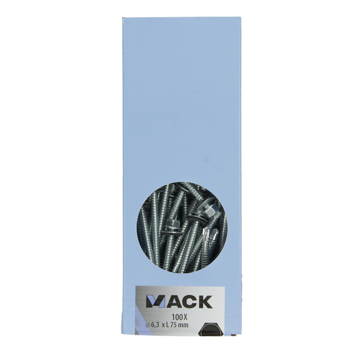 Afbeelding laden in galerijviewer, Mack 1020189 - zelfbor.schroef zeskt kop epdm-vz 100st 6,3 x 75 mm | 1 stuks
