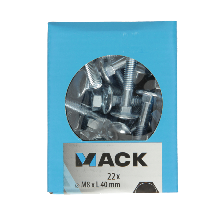 Afbeelding laden in galerijviewer, Mack 1020205 - houtbout + moer verzinkt 22 stm8 x 40 mm | 5 stuks
