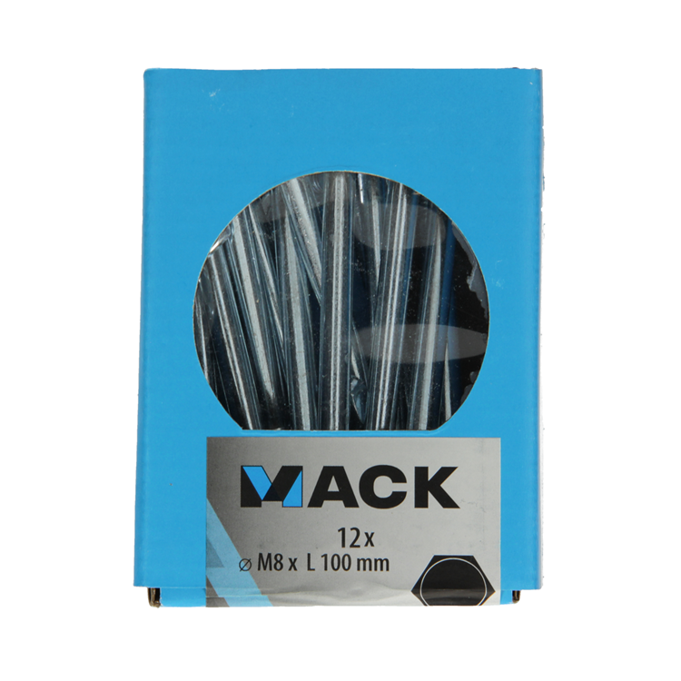 Afbeelding laden in galerijviewer, Mack 1020210 - houtbout + moer verzinkt 12 stm8 x 100 mm | 5 stuks
