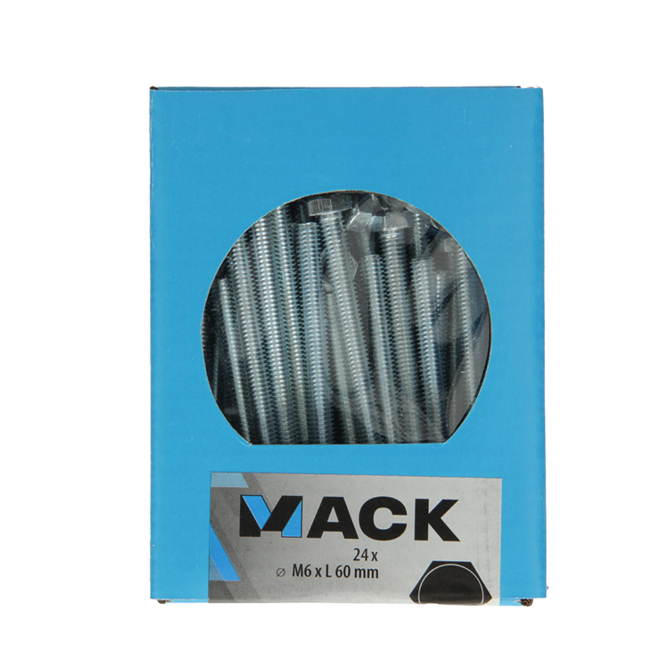 Afbeelding laden in galerijviewer, Mack 1020218 - tapbout + moer verzinkt 24 st m6 x 60 mm | 5 stuks
