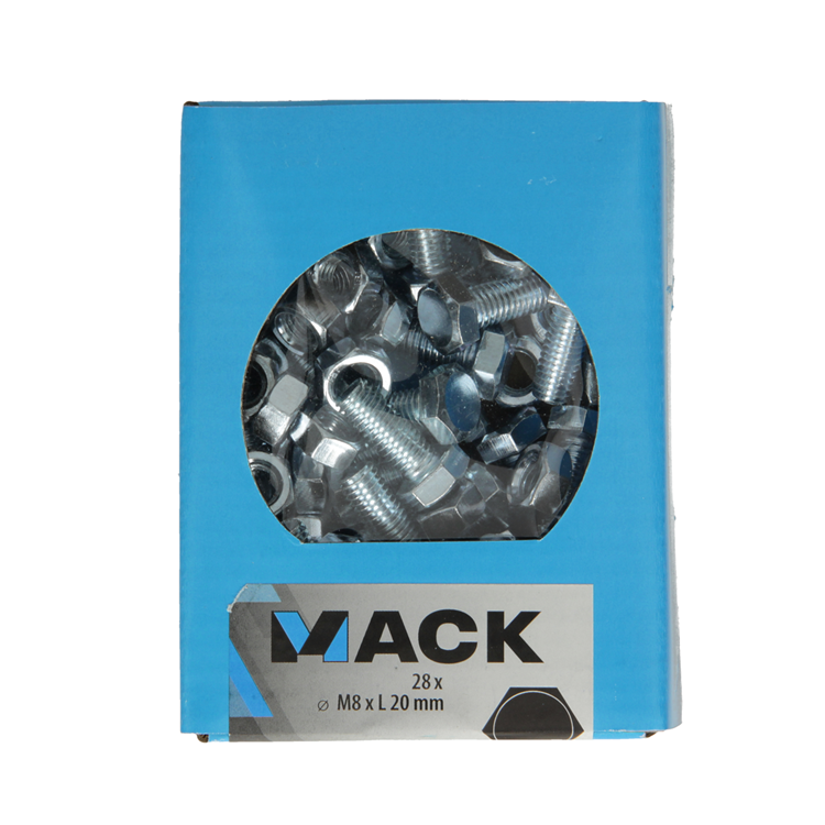Afbeelding laden in galerijviewer, Mack 1020219 - tapbout + moer verzinkt 28 st m8 x 20 mm | 5 stuks

