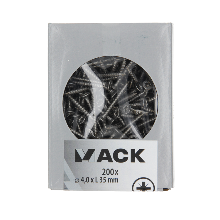 Afbeelding laden in galerijviewer, Mack 1020234 - spaanplaatschroef vz kop inox a2 200 st 4,0 x 35 mm | 2 stuks
