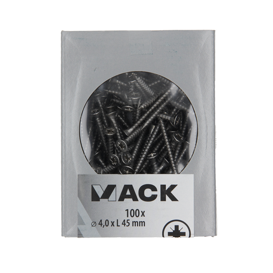 Mack 1020236 - spaanplaatschroef vz kop inox a2 100 st 4,0 x 45 mm | 2 stuks
