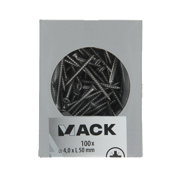 Afbeelding laden in galerijviewer, Mack 1020237 - spaanplaatschroef vz kop inox a2 100 st 4,0 x 50 mm | 2 stuks
