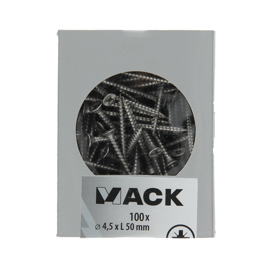 Mack 1020242 - spaanplaatschroef vz kop inox a2 100 st 4,5 x 50 mm | 2 stuks