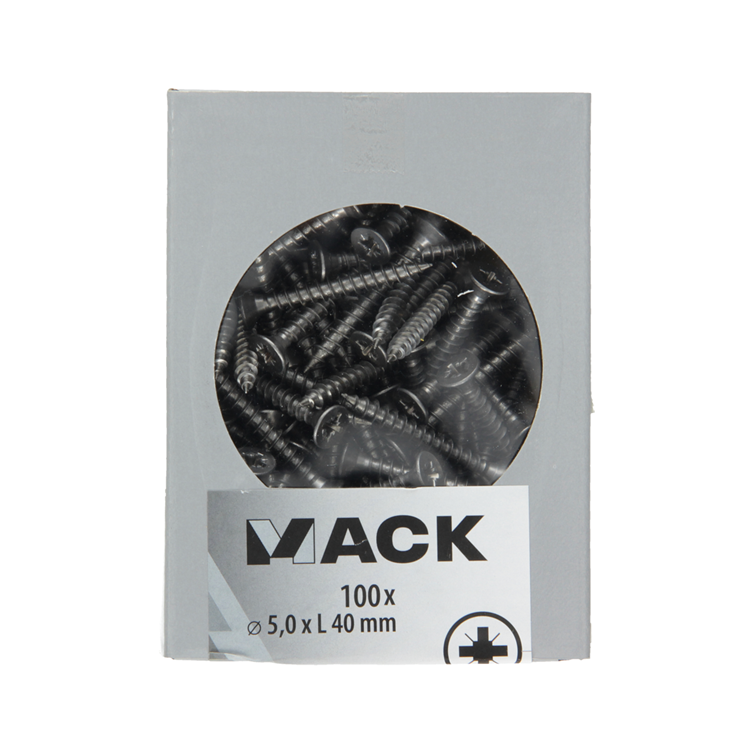 Afbeelding laden in galerijviewer, Mack 1020244 - spaanplaatschroef vz kop inox a2 100 st 5,0 x 40 mm | 2 stuks
