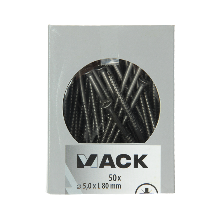 Afbeelding laden in galerijviewer, Mack 1020248 - spaanplaatschroef vz kop inox a2 50 st 5,0 x 80 mm | 2 stuks
