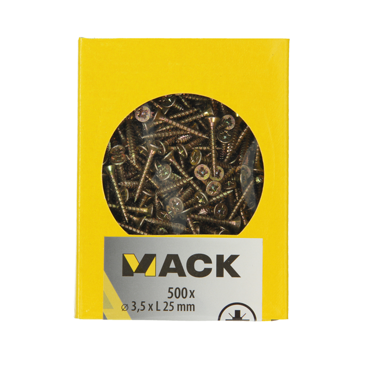 Afbeelding laden in galerijviewer, Mack 1020254 - spaanplaatschroef vz kop gvz 500 st 3,5 x 25 mm | 5 stuks
