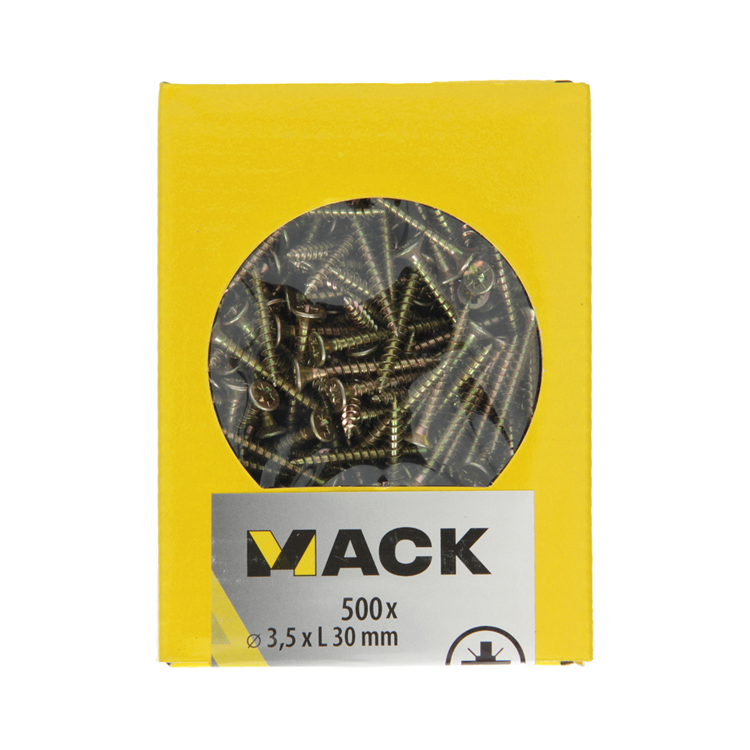 Afbeelding laden in galerijviewer, Mack 1020255 - spaanplaatschroef vz kop gvz 500 st 3,5 x 30 mm | 5 stuks
