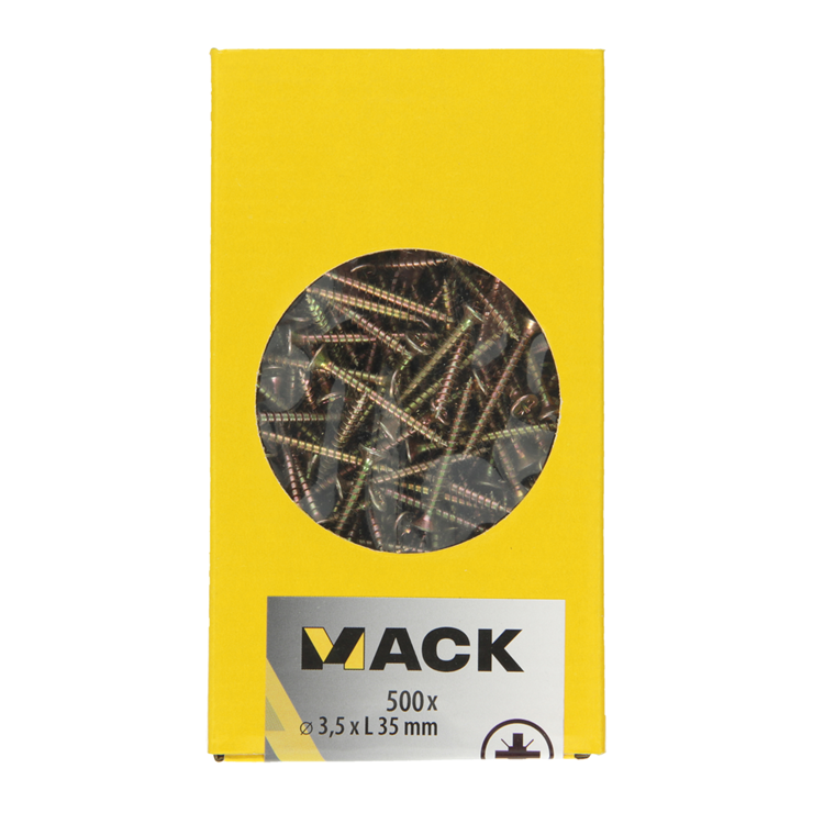 Chargez l'image dans la visionneuse de la galerie, Mack 1020256 - spaanplaatschroef vz kop gvz 500 st 3,5 x 35 mm | 3 stuks
